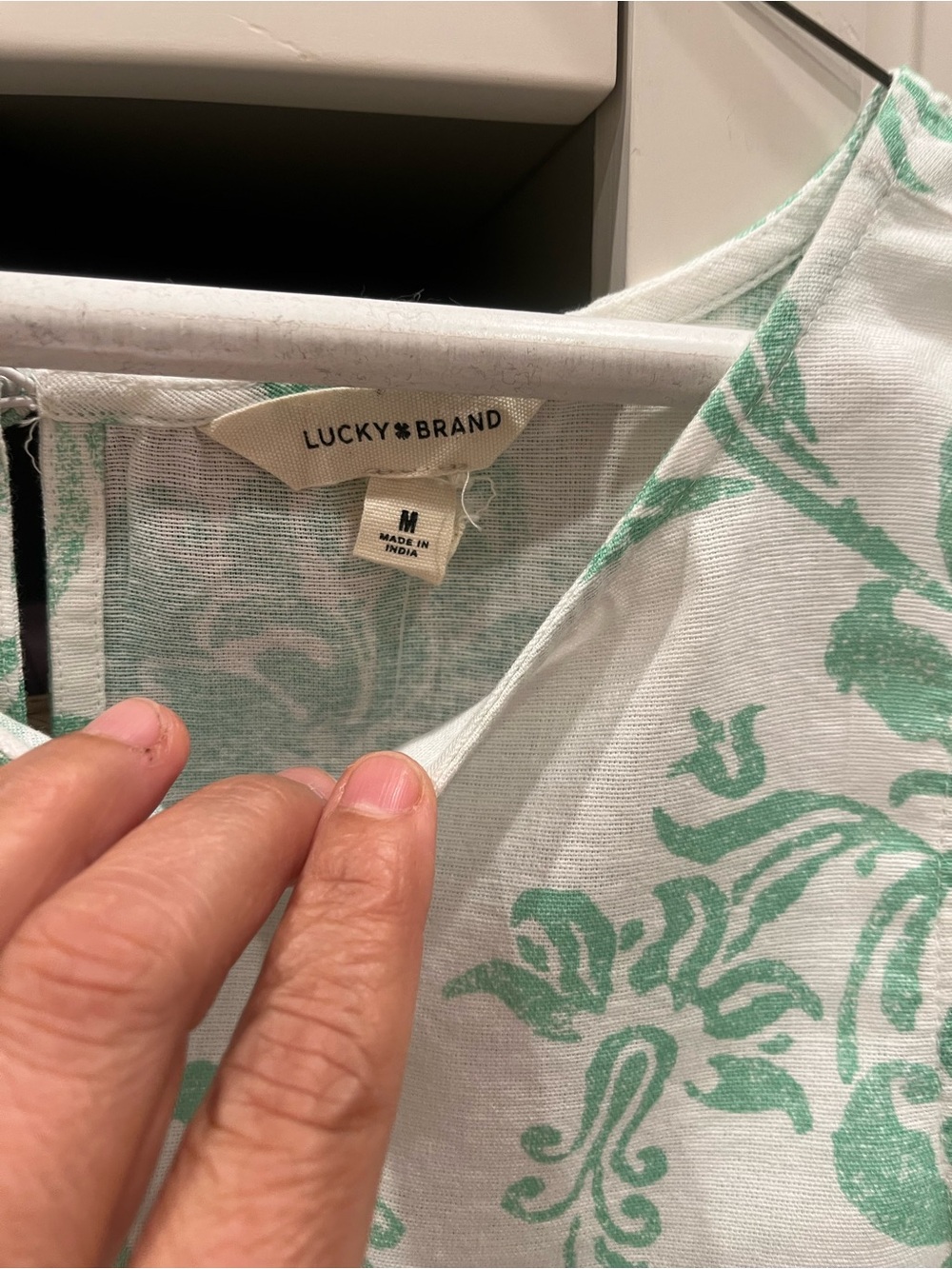 Lucky Brand White Tank with Seafoam Green Floral Print - Picture 4 of 11